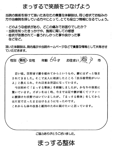 64才男性　瀬戸市